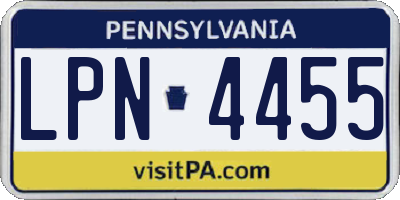 PA license plate LPN4455