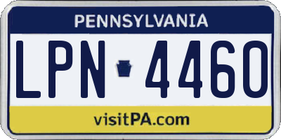 PA license plate LPN4460