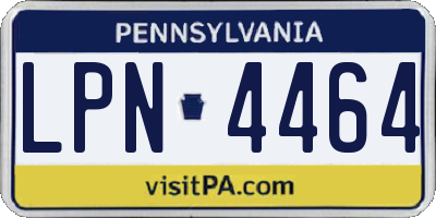 PA license plate LPN4464