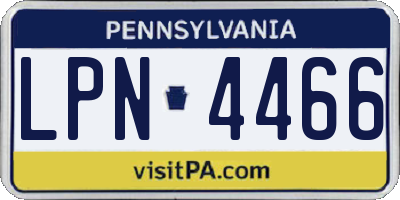 PA license plate LPN4466