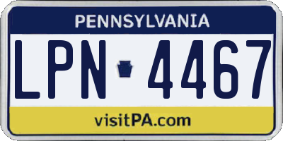 PA license plate LPN4467
