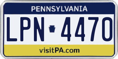 PA license plate LPN4470
