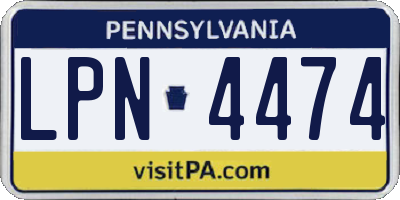 PA license plate LPN4474
