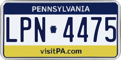 PA license plate LPN4475