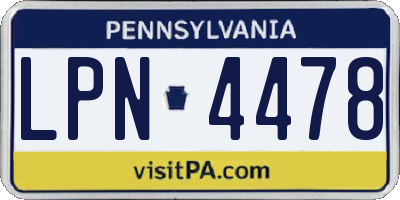 PA license plate LPN4478