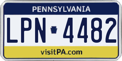 PA license plate LPN4482
