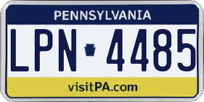 PA license plate LPN4485