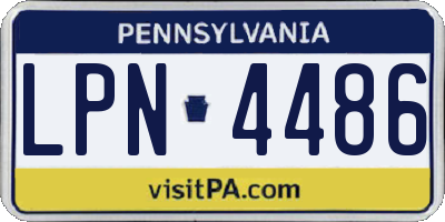 PA license plate LPN4486