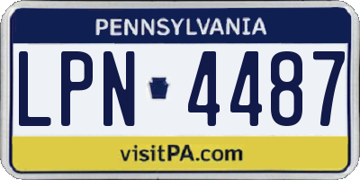 PA license plate LPN4487