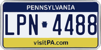 PA license plate LPN4488