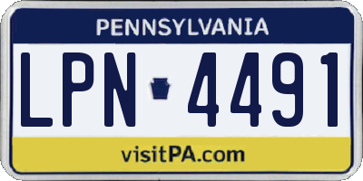 PA license plate LPN4491