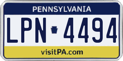 PA license plate LPN4494