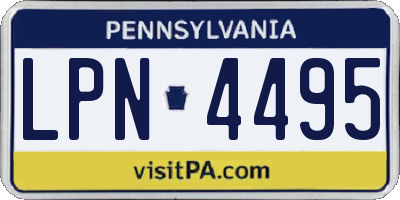 PA license plate LPN4495
