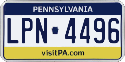 PA license plate LPN4496