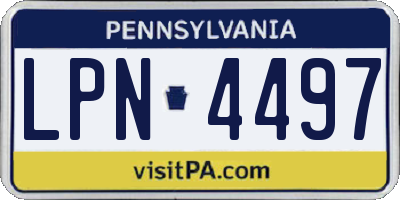 PA license plate LPN4497