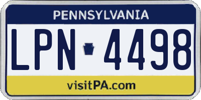 PA license plate LPN4498