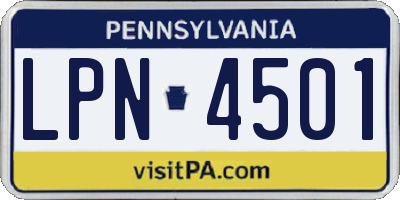 PA license plate LPN4501
