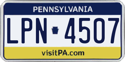 PA license plate LPN4507