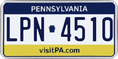 PA license plate LPN4510
