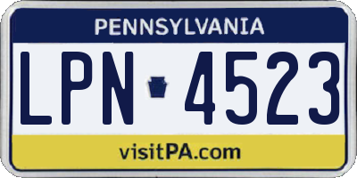 PA license plate LPN4523
