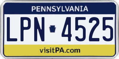 PA license plate LPN4525