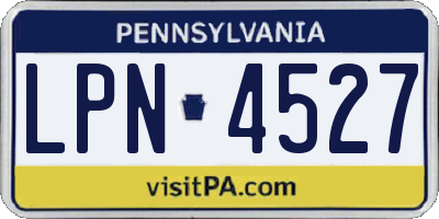 PA license plate LPN4527