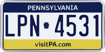 PA license plate LPN4531