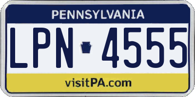 PA license plate LPN4555