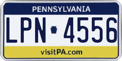 PA license plate LPN4556