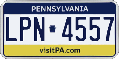 PA license plate LPN4557
