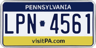 PA license plate LPN4561
