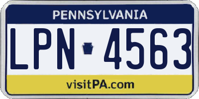 PA license plate LPN4563