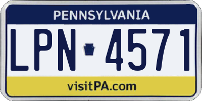 PA license plate LPN4571