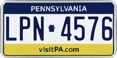 PA license plate LPN4576