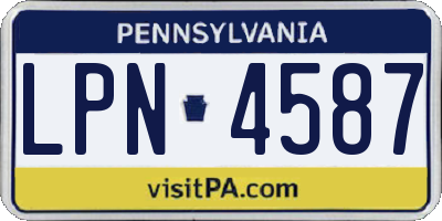 PA license plate LPN4587