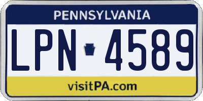 PA license plate LPN4589