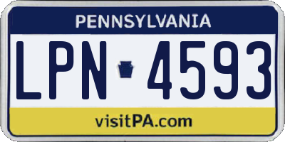 PA license plate LPN4593