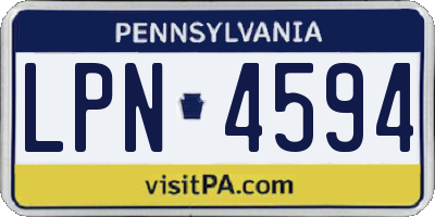 PA license plate LPN4594