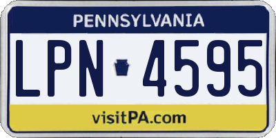PA license plate LPN4595