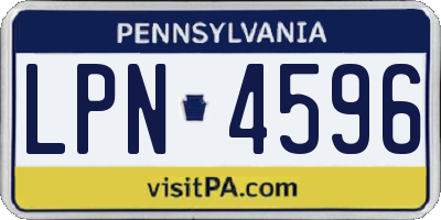 PA license plate LPN4596