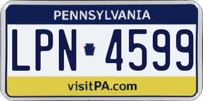 PA license plate LPN4599