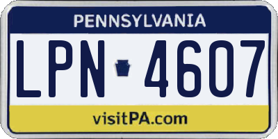 PA license plate LPN4607