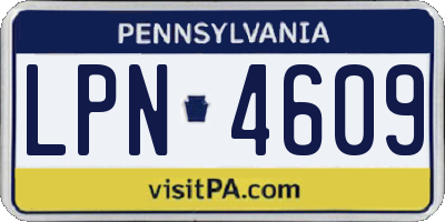 PA license plate LPN4609