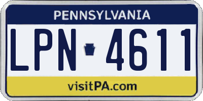 PA license plate LPN4611