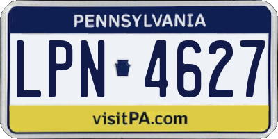 PA license plate LPN4627