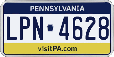 PA license plate LPN4628