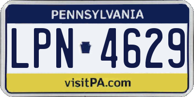 PA license plate LPN4629