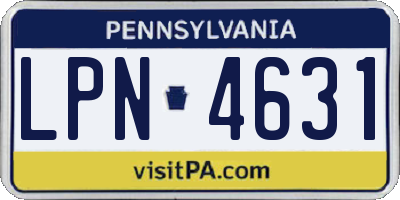 PA license plate LPN4631