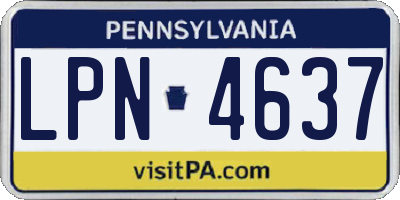 PA license plate LPN4637