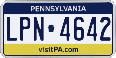 PA license plate LPN4642